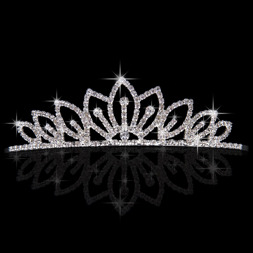 Pageant Wedding Bridal Crown Crystal Rhinestone Princess Silver Jewelry Tiara A Ebay 8656