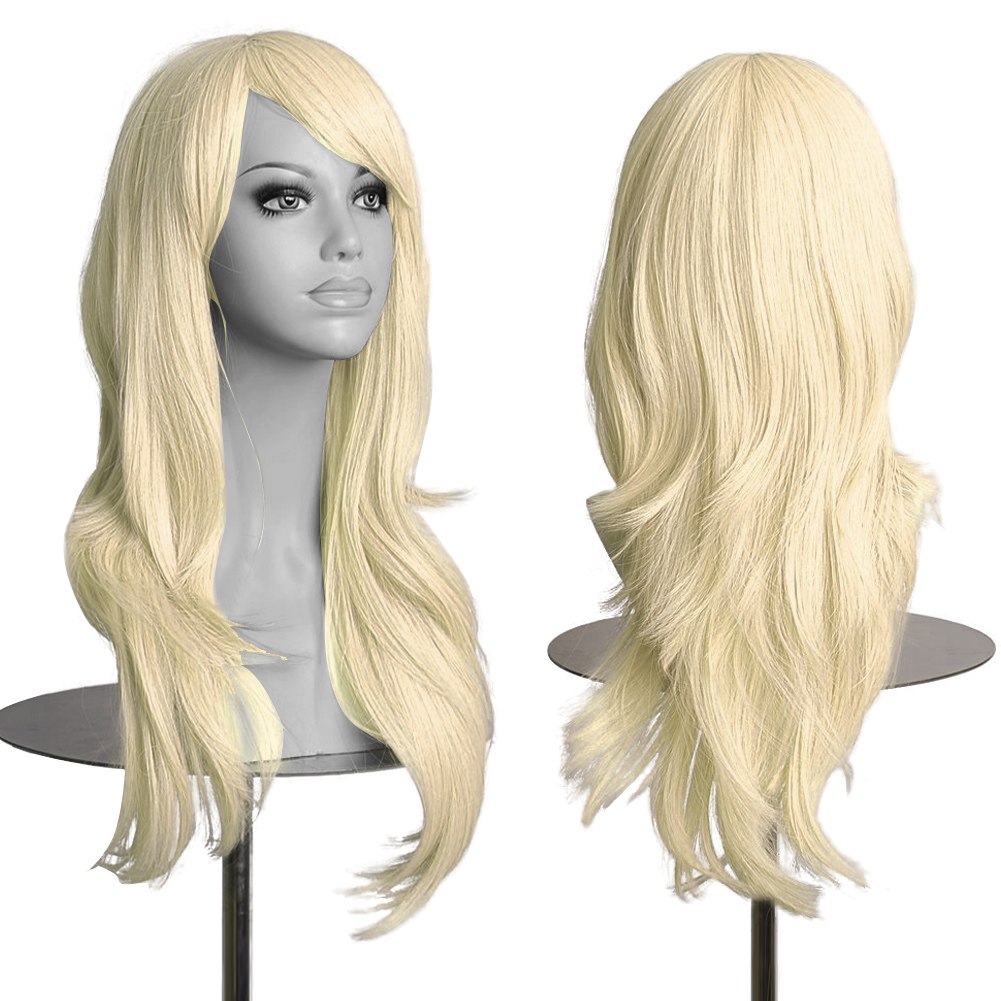Women Lady Long Hair Wig Curly Wavy Synthetic Anime Cosplay Party Full Wigs 70cm Ebay