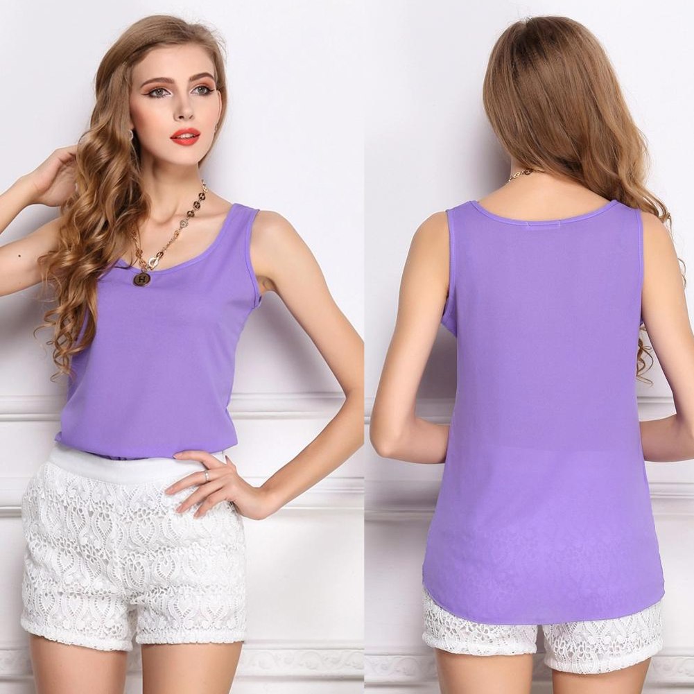 Women Summer Casual Loose Chiffon Sleeveless Vest Shirt Tops Blouse Ladies Tops Ebay