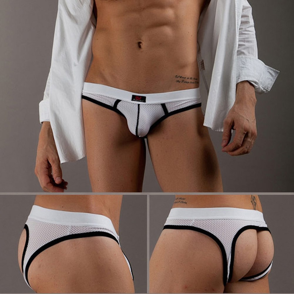 Mens Boys Sexy Briefs Mesh Thong Jockstrap G String Back Hole Underwear Boxer Ebay 6002
