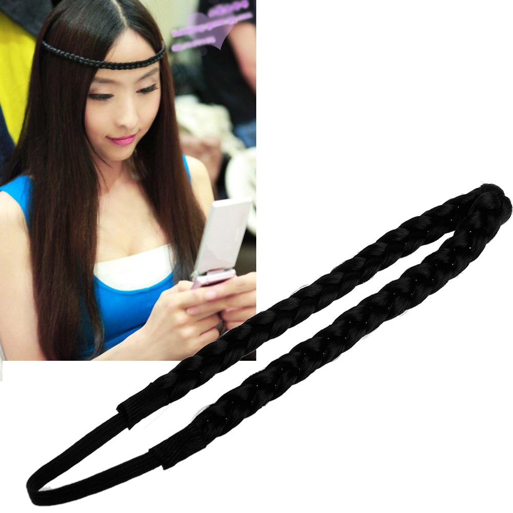 Stylish Girl Women Synthetic Hair Band Plaited Elastic Bohemia Braids Headband 1448