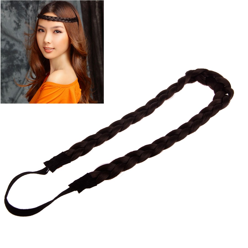 Synthetic Braided Braids Plaited Plait Elastic Hair Head Band Headband Hairband Ebay 