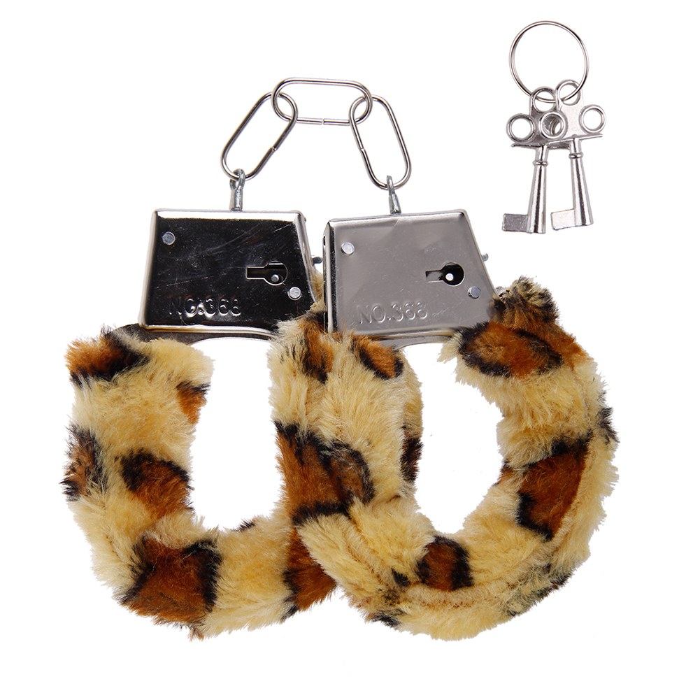 Metal Red Black Pink Fluffy Furry Handcuffs Fancy Dress Sexy Role Play