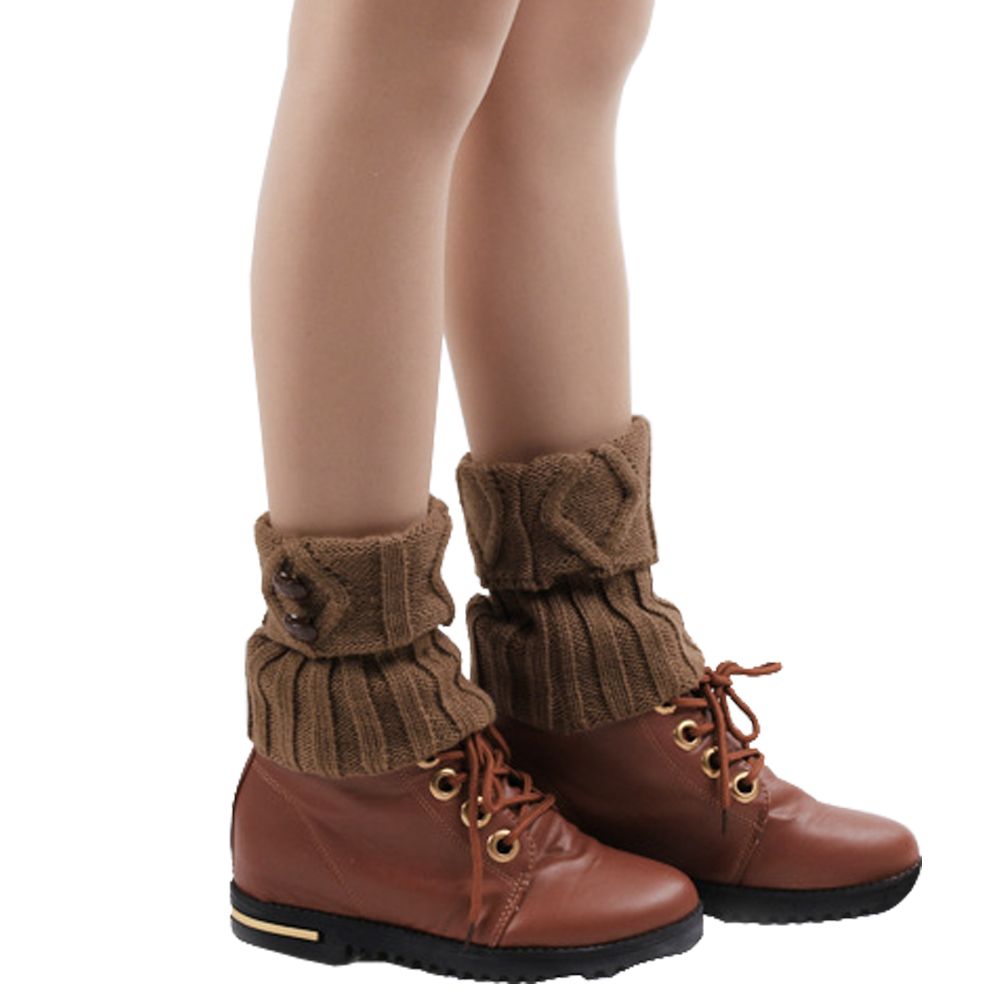 2015 Short Style Women Winter Leg Warmers Socks Button