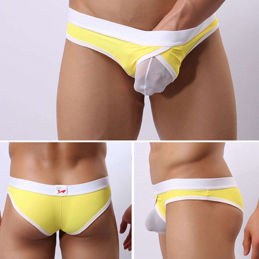 Soft Sexy Underwear Mens Boxer Briefs Shorts See Through Bulge Pouch